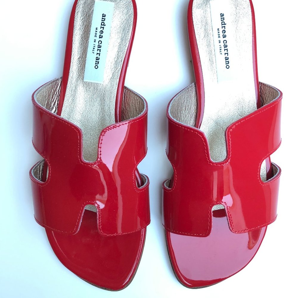 Brand New Patent Leather H-Sandals/Slides